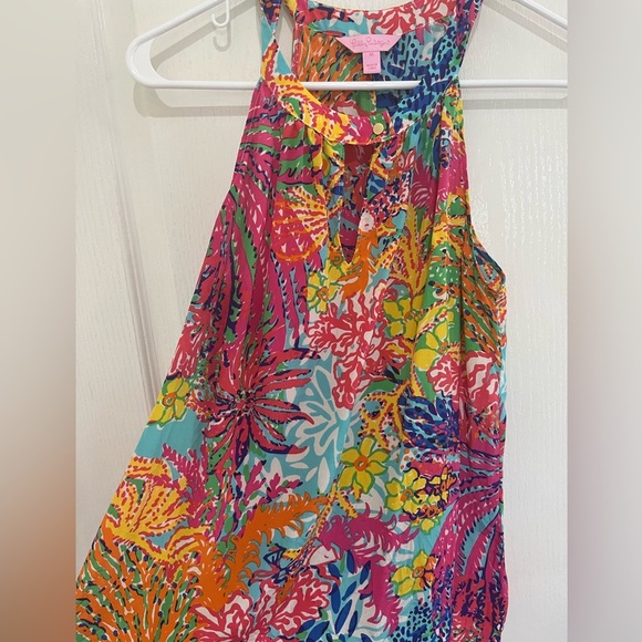 Lilly Pulitzer Womens Rogan Tank Top Fishing For Compliments Silk medium - Picture 4 of 7